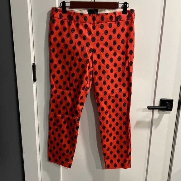 J Crew Pink Printed Minnie Crop Size 4 EUC - Picture 1 of 11